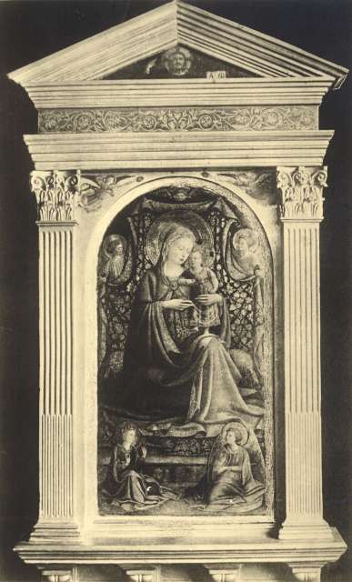 Schaeffer Galleries — Guido di Pietro (Beato Angelico) - sec. XV - Madonna con Bambino in trono, angeli e santa Caterina d'Alessandria — insieme